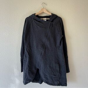 The North Face Women's Dark Gray Asymmetrical Zip Hoodie Coat